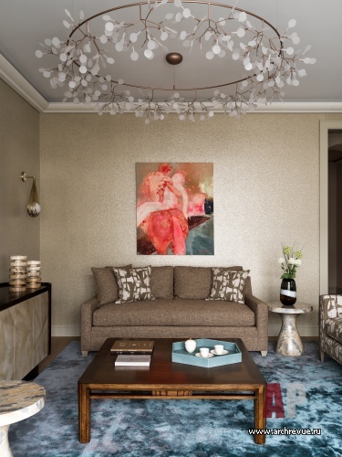 Фото интерьера гостиной квартиры в стиле фьюжн