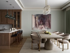 Фото интерьера столовой квартиры в стиле фьюжн