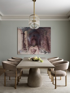 Фото интерьера столовой квартиры в стиле фьюжн