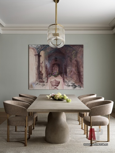 Фото интерьера столовой квартиры в стиле фьюжн