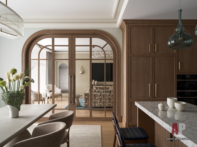 Фото интерьера столовой квартиры в стиле фьюжн