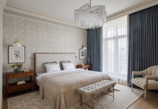 Фото интерьера спальни квартиры в стиле фьюжн 