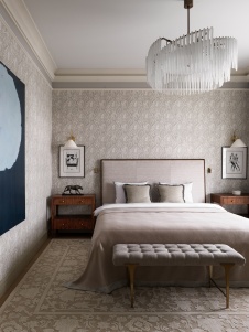 Фото интерьера спальни квартиры в стиле фьюжн 