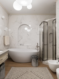 Фото интерьера ванной квартиры в стиле фьюжн 