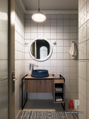 Фото интерьера санузла квартиры в стиле фьюжн 