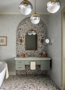 Фото интерьера санузла квартиры в стиле фьюжн 