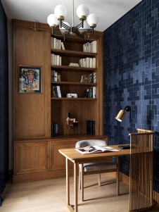 Фото интерьера кабинета квартиры в стиле фьюжн 