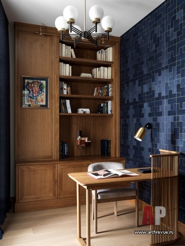 Фото интерьера кабинета квартиры в стиле фьюжн 