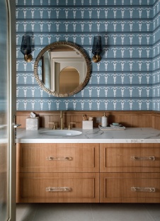 Фото интерьера гостевого санузла квартиры в стиле фьюжн 