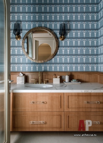 Фото интерьера гостевого санузла квартиры в стиле фьюжн 