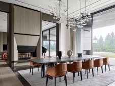 Фото интерьера столовой дома в современном стиле 