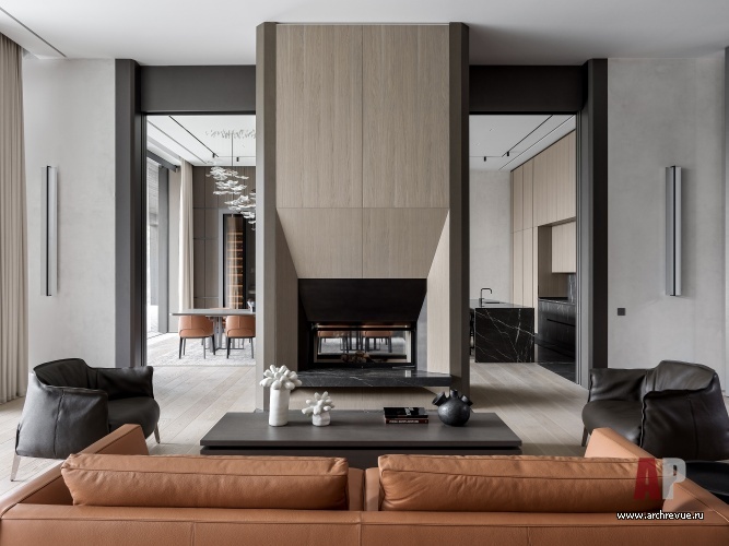Фото интерьера каминной дома в современном стиле 