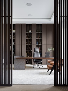 Фото интерьера кабинета дома в современном стиле 