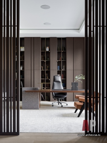 Фото интерьера кабинета дома в современном стиле 