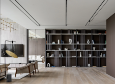 Фото интерьера библиотеки дома в современном стиле 