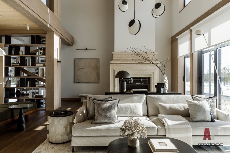 Фото интерьера зоны отдыха дома в стиле неоклассика