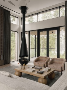 Фото интерьера каминной дома в современном стиле