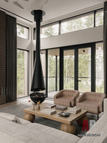 Фото интерьера каминной дома в современном стиле