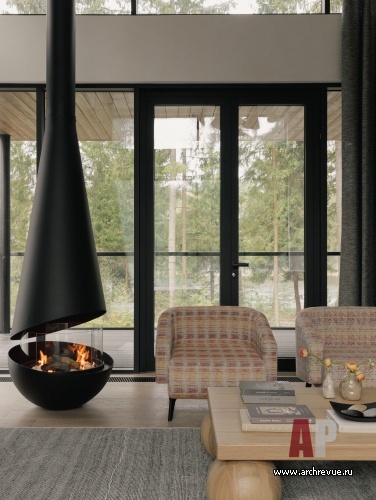 Фото интерьера каминной дома в современном стиле