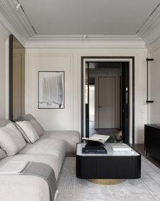 Фото интерьера гостиной квартиры в стиле неоклассика