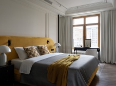 Фото интерьера спальни квартиры в стиле неоклассика 