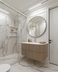 Фото интерьера санузла квартиры в стиле неоклассика