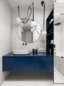 Фото интерьера гостевого санузла квартиры в стиле неоклассика