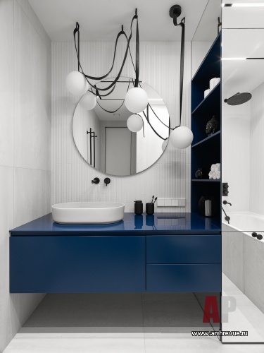 Фото интерьера гостевого санузла квартиры в стиле неоклассика