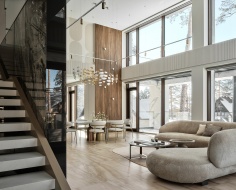 Светлый дом с природными фактурами 