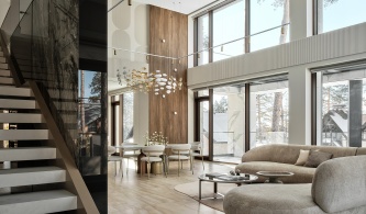 Светлый дом с природными фактурами 