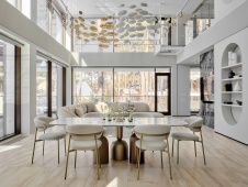 Фото интерьера столовой дома в стиле фьюжн