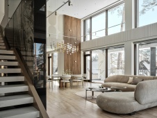 Фото интерьера лестничного холла дома в стиле фьюжн