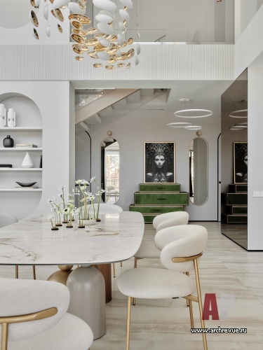 Фото интерьера столовой дома в стиле фьюжн