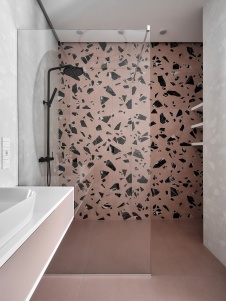 Фото интерьера санузла дома в стиле фьюжн 