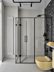 Фото интерьера гостевого санузла дома в стиле фьюжн 