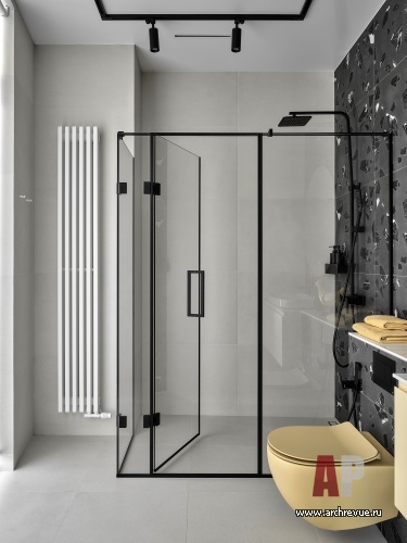 Фото интерьера гостевого санузла дома в стиле фьюжн 