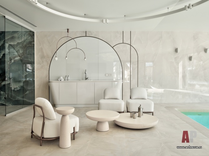 Фото интерьера бассейна дома в стиле фьюжн