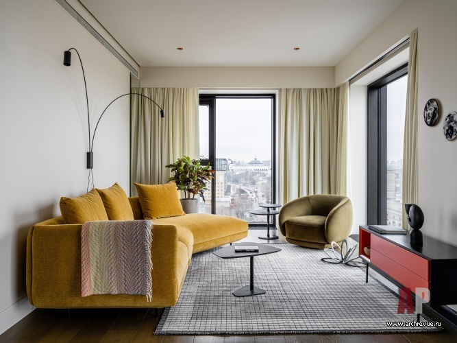 Фото интерьера зоны отдыха квартиры в стиле фьюжн