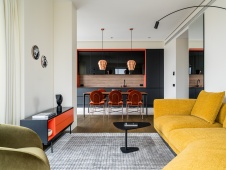 Фото интерьера гостиной квартиры в стиле фьюжн