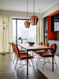 Фото интерьера столовой квартиры в стиле фьюжн