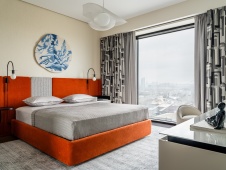 Фото интерьера спальни квартиры в стиле фьюжн