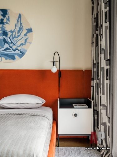 Фото интерьера спальни квартиры в стиле фьюжн