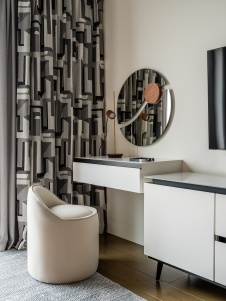 Фото интерьера спальни квартиры в стиле фьюжн 