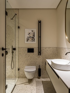 Фото интерьера гостевого санузла квартиры в стиле фьюжн