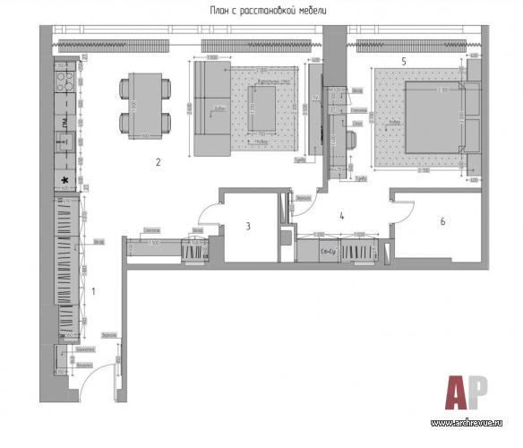 Планировка небольшой квартиры в небоскребе Capital Towers