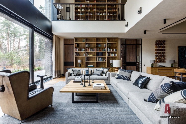 Фото интерьера гостиной дома в стиле фьюжн