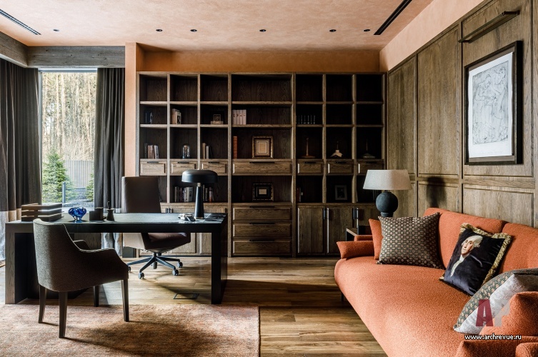 Фото интерьера кабинета дома в стиле фьюжн