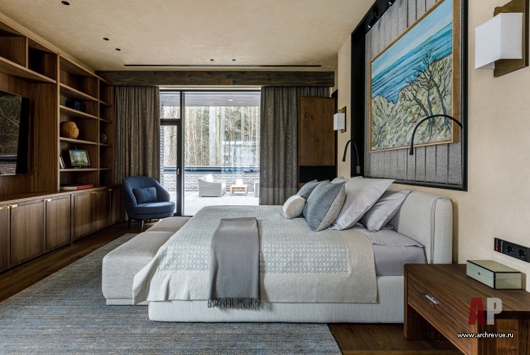 Фото интерьера спальни дома в стиле фьюжн
