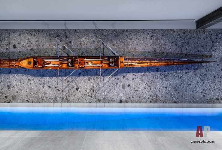 Фото интерьера бассейна дома в стиле фьюжн 