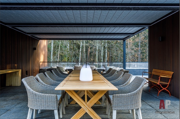 Фото интерьера террасы дома в стиле фьюжн 